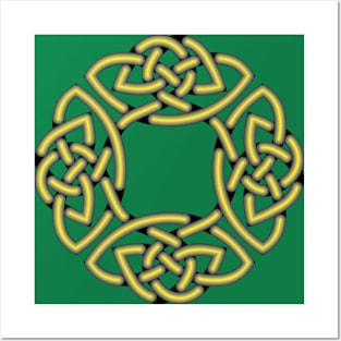 Dara Celtic Knot in Yellow Neon Posters and Art